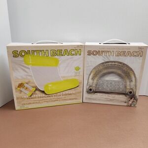 2 South Beach Inflatables - Pool Chair (Glitter) And Pool Hammock NIB